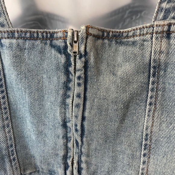 Blank NYC denim corset top with adjustable straps and laces, XS, EUC - Picture 4 of 8